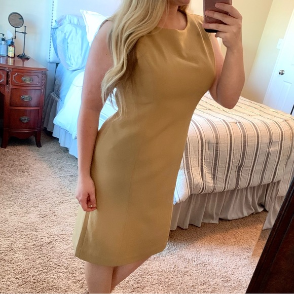 Exclusively for Mary Kay by Twinhill Camel Sleeveless MidLength Sheath Dress 12P - Picture 1 of 11